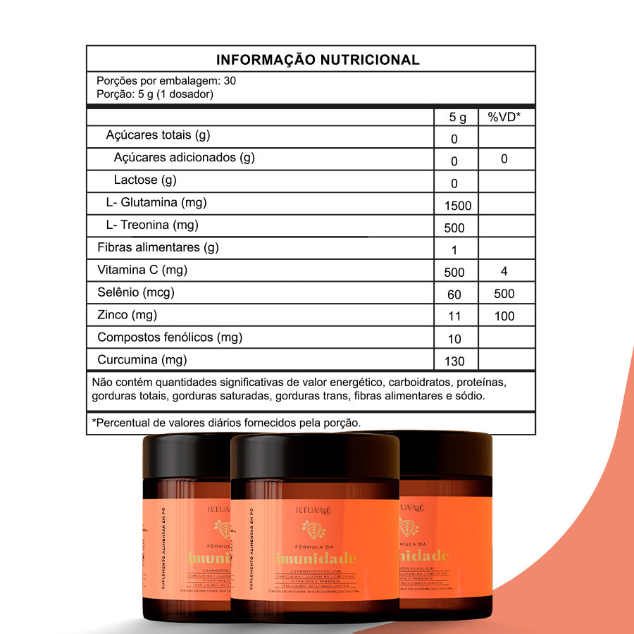 Imuno Shot (Fórmula da Imunidade) 150 g - Curcumina + Glutamina