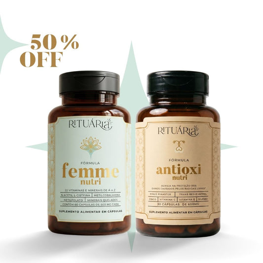 Fórmula Femme + Antioxi Nutri 30 dias (Equilíbrio Hormonal & TPM)