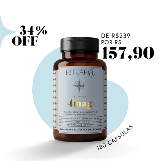 Fórmula 4Mag (Magnésio) - 90 dias (180 cápsulas)