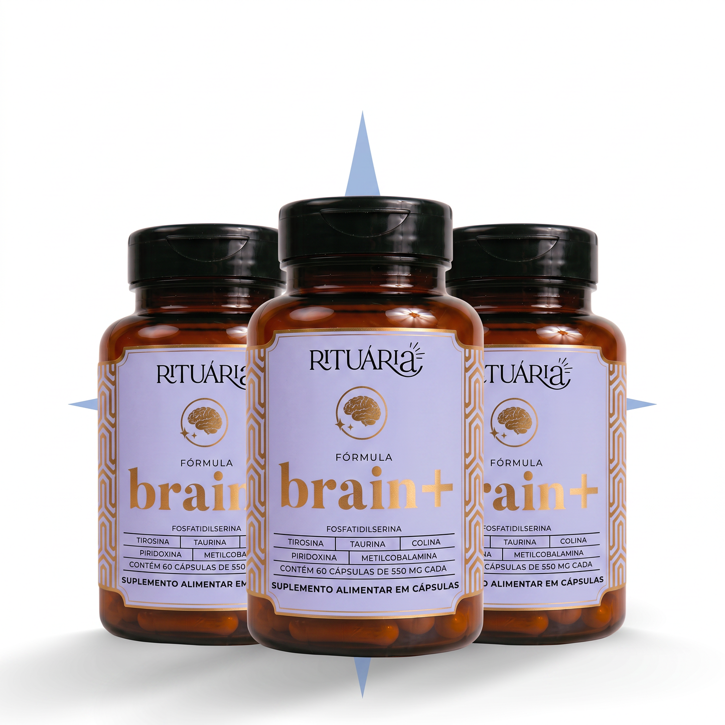 3x Fórmula Brain+ 90 dias (90 cápsulas)