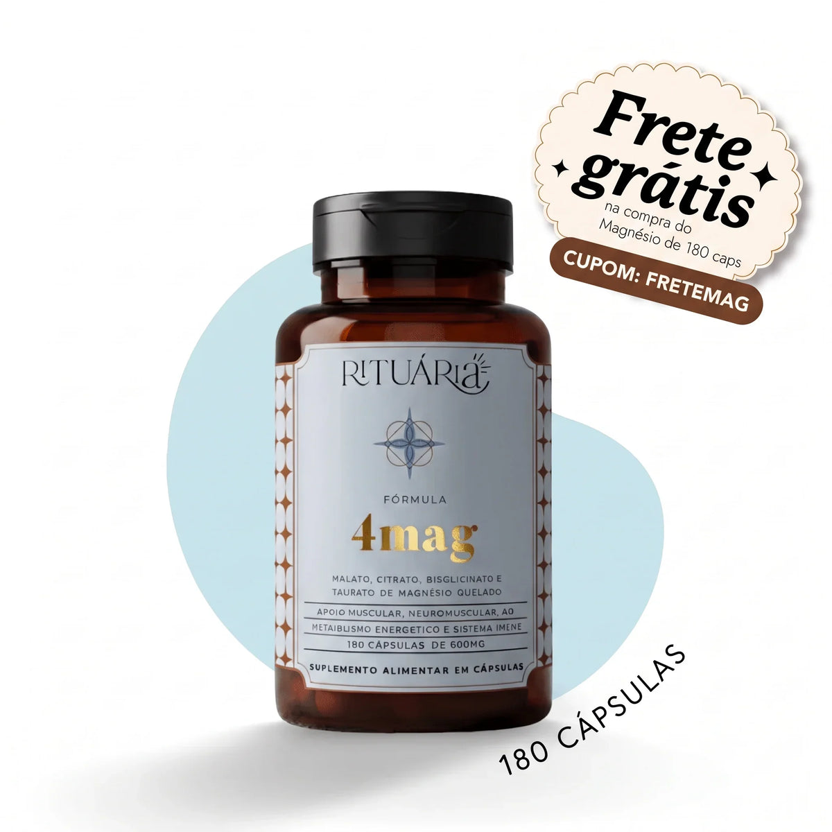Fórmula 4mag 180 cápsulas - Frete grátis com o cupom FRETEMAG