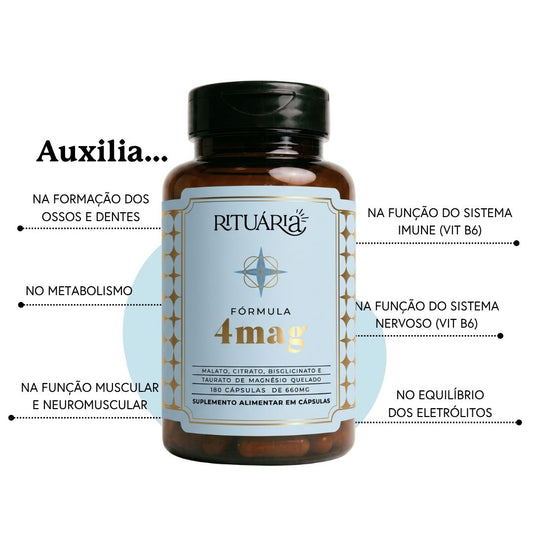 Fórmula 4Mag (Magnésio) - 90 dias (180 cápsulas)