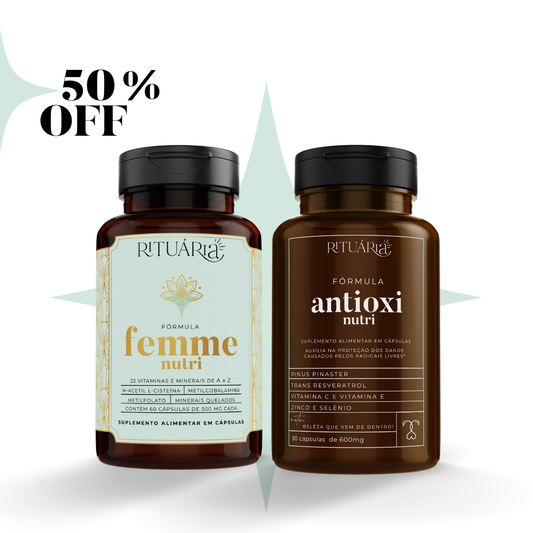 Fórmula Femme + Antioxi Nutri 30 dias (Equilíbrio Hormonal & TPM)