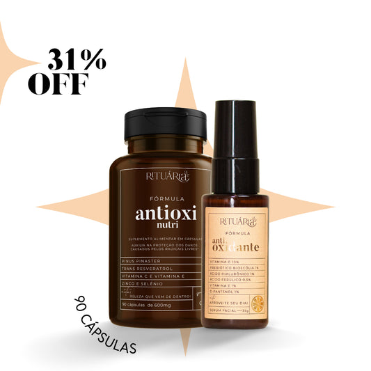 Antioxi Nutri 90 cps (3 meses) + Antioxidante Tópico com vitamina C