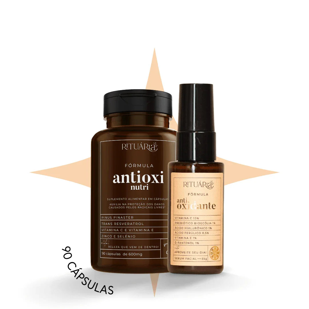 Antioxi Nutri 90 cps (3 meses) + Antioxidante Tópico com vitamina C