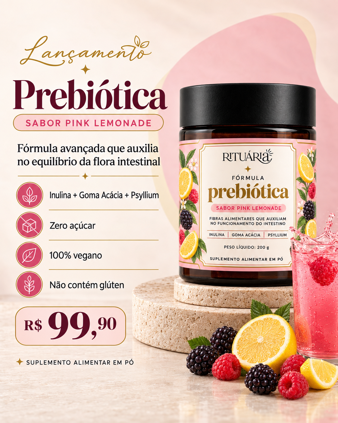 Prebiótica Pink Lemonade