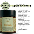 Fórmula Greens e Superfood  (Sabor Mate Limão) - Fibras + Espirulina + Colina + Vitaminas