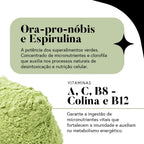 Fórmula Greens e Superfood  (Sabor Mate Limão) - Fibras + Espirulina + Colina + Vitaminas