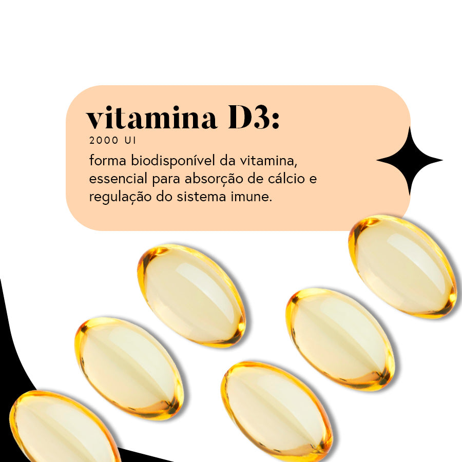 Vitamina D3 2.000 UI com TCM - 60 cápsulas