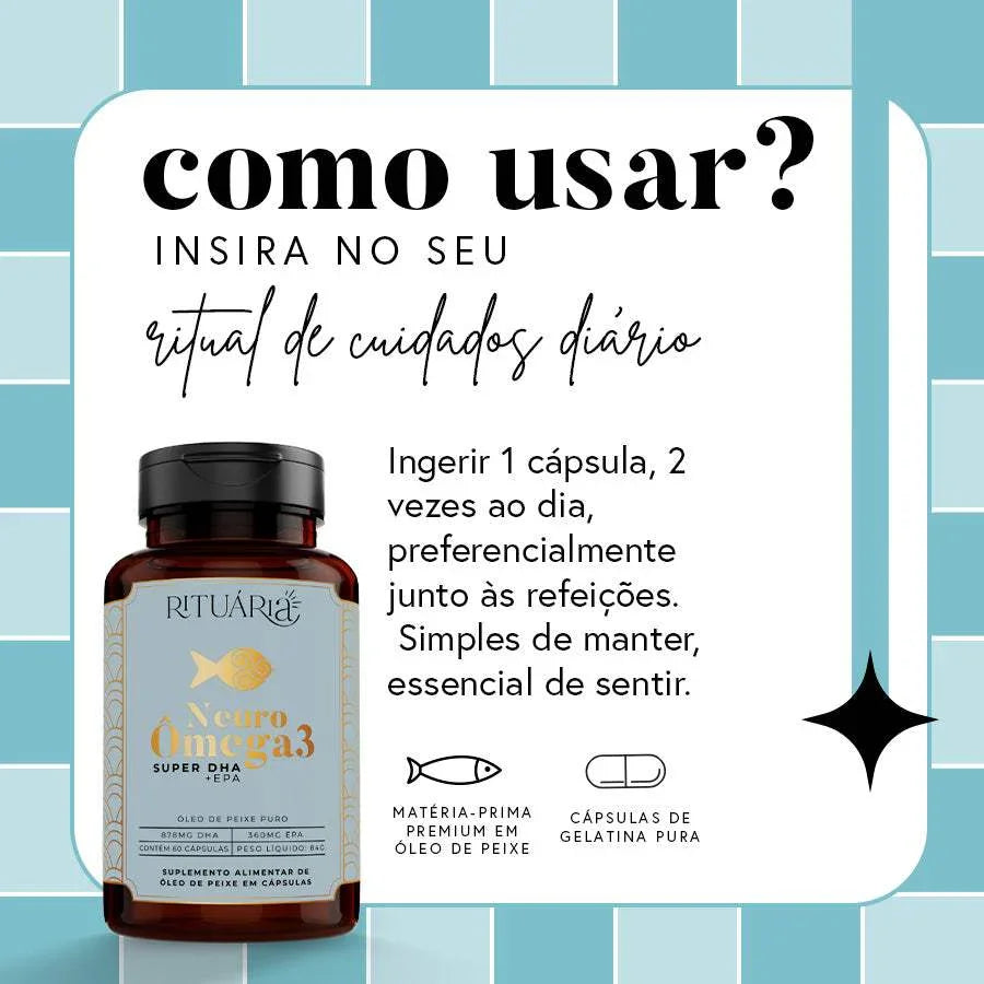 Fórmula Neuro Ômega 3 (Super DHA) - 60 cápsulas - Com Certificação IFOS