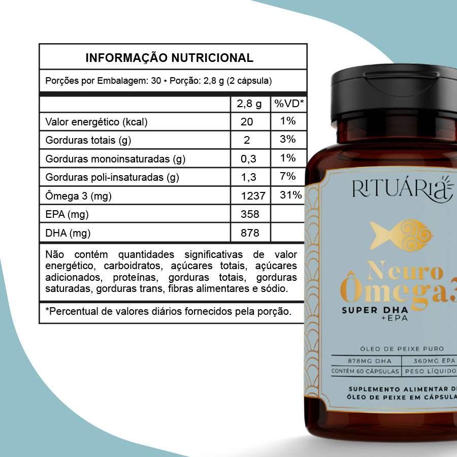 Fórmula Neuro Ômega 3 (Super DHA) - 60 cápsulas - Com Certificação IFOS