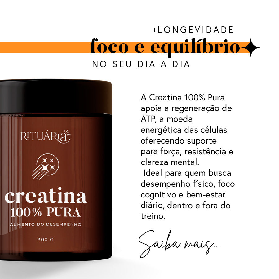 Creatina 100% Pura (Micronizada e Monohidratada) | 300 g | 100 doses