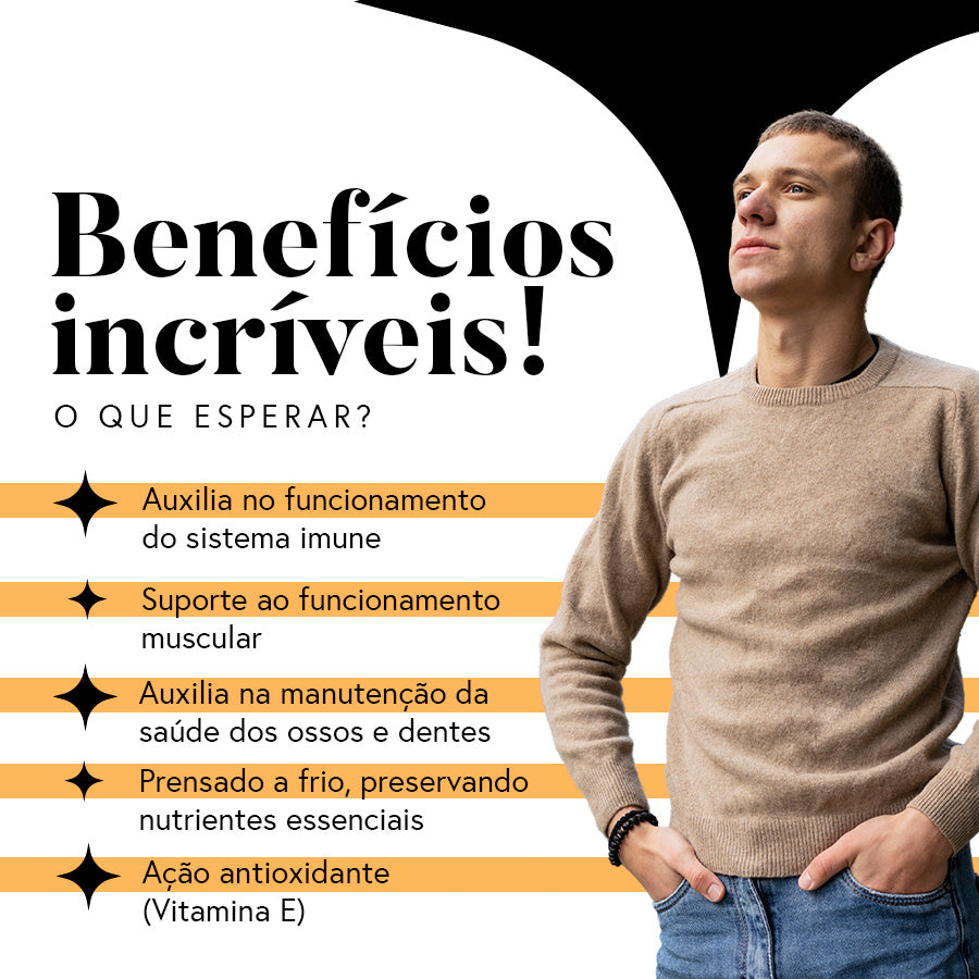 Óleo de Semente de Abóbora (prensado a frio) com Vitaminas D3 e E - 30 ml