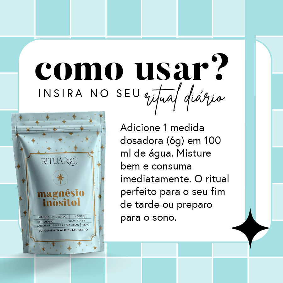 Magnésio Inositol 180 g | Blueberry com Limão
