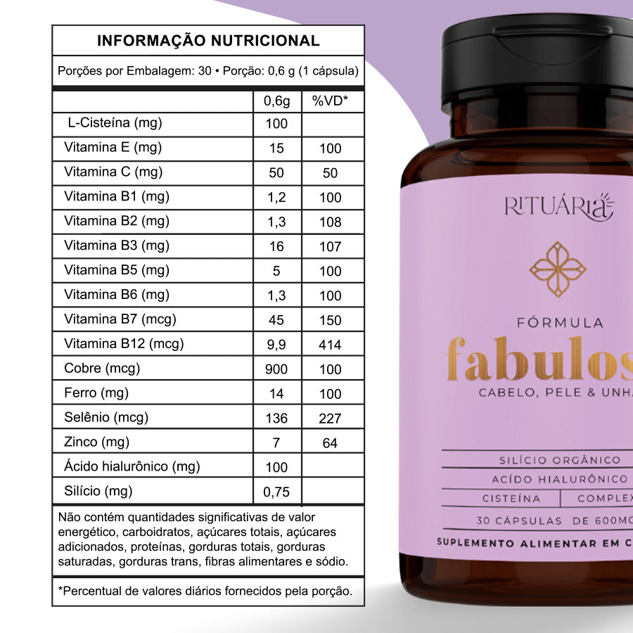 Fórmula Fabulosa (Pele + Unha + Cabelo) - 30 dias