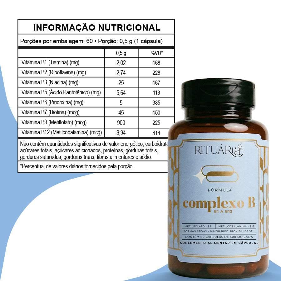 3x Fórmula Complexo B - 60 dias (60 cápsulas)
