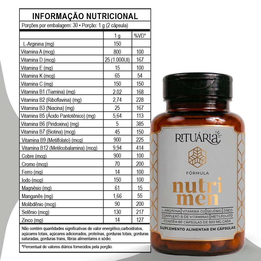Fórmula Nutri Men (Multivitamínico de A a Z para Homens) - 30 dias