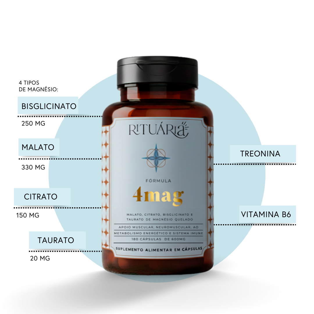 Fórmula 4Mag (Magnésio) - 90 dias (180 cápsulas)