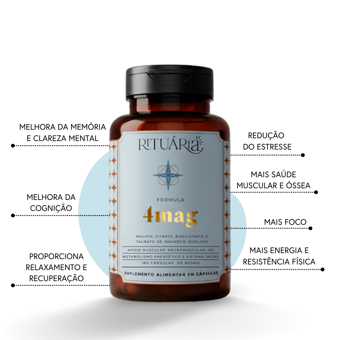 Fórmula 4Mag (Magnésio) - 90 dias (180 cápsulas)