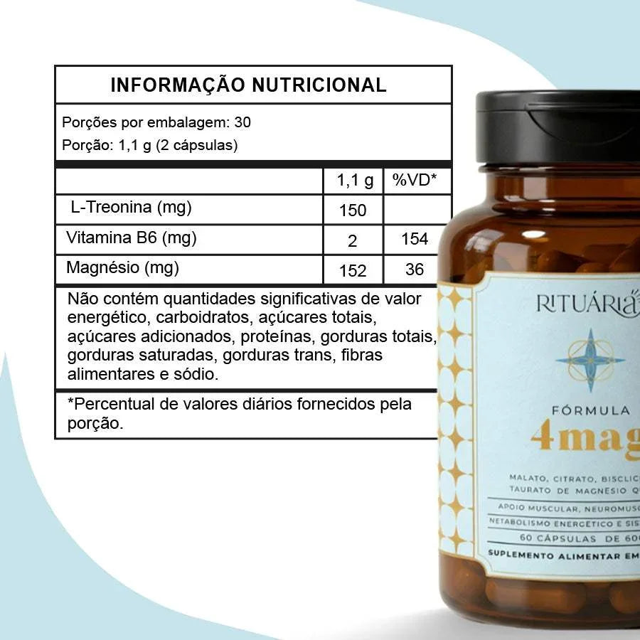 Ritual do Sono Profundo (4Mag + Magnésio Inositol)
