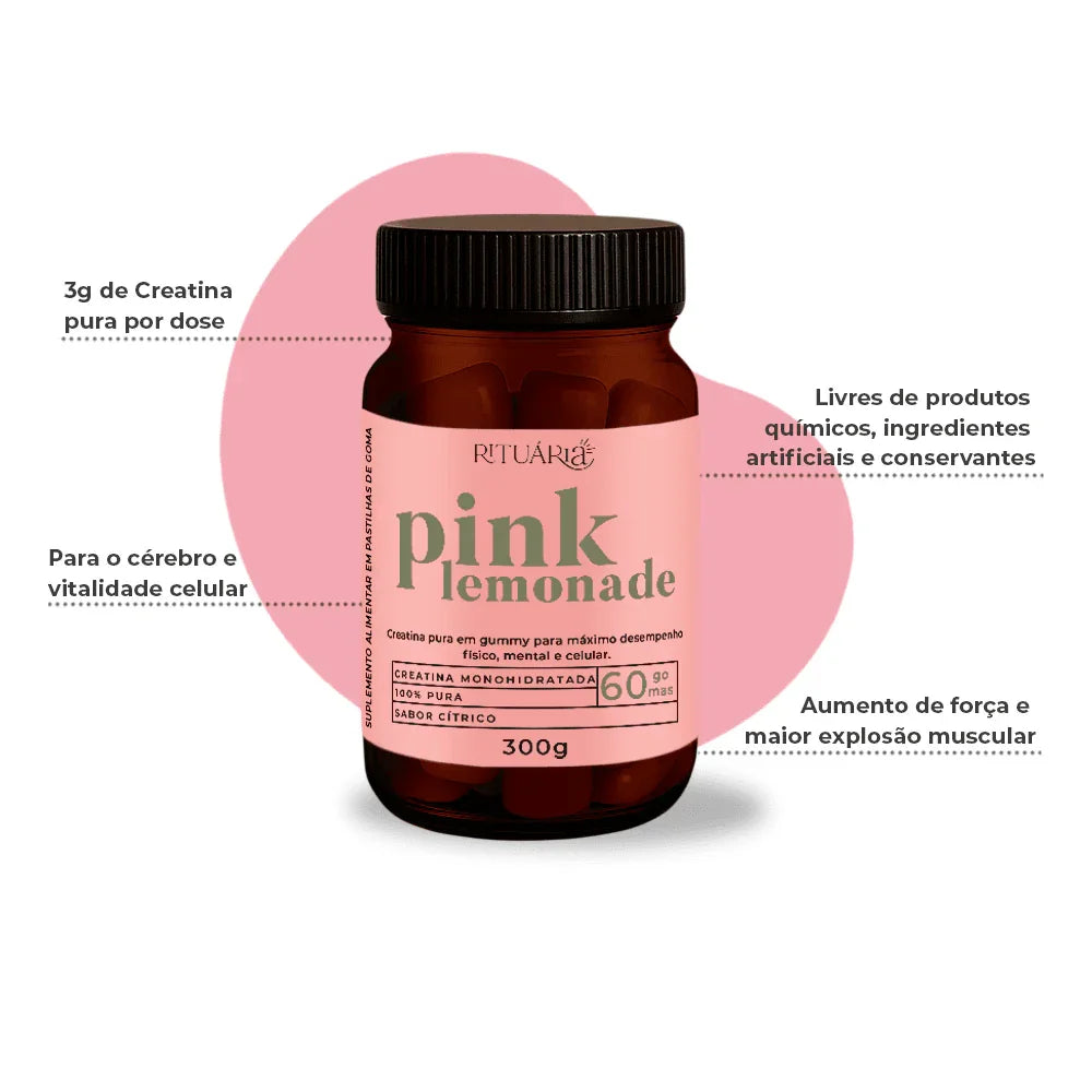 Creatina em Gummy - Pink Lemonade - 60 gomas